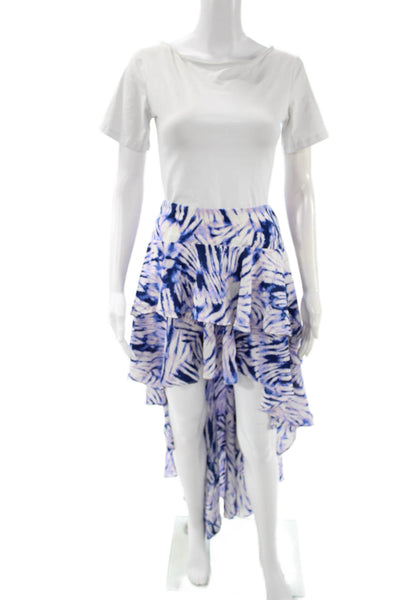 Olivaceous Womens Blue Maxi Flare Skirt Polyester Size M