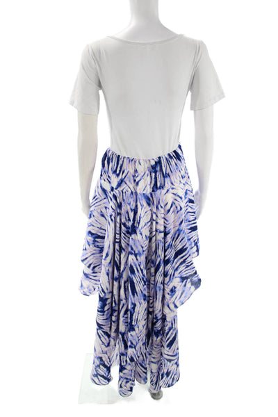 Olivaceous Womens Blue Maxi Flare Skirt Polyester Size M