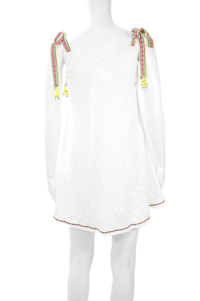 Pitusa Women Sundress Tank Dress White V-Neck Sleeveless Boho Size One Size