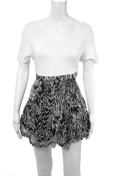 IRO Womens Aztec Geometric Viscose Shorts Black Size 38