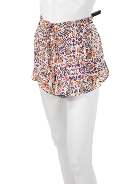 Intermix Women Bohemian Floral Drawstring Polyester Blend Shorts Size M