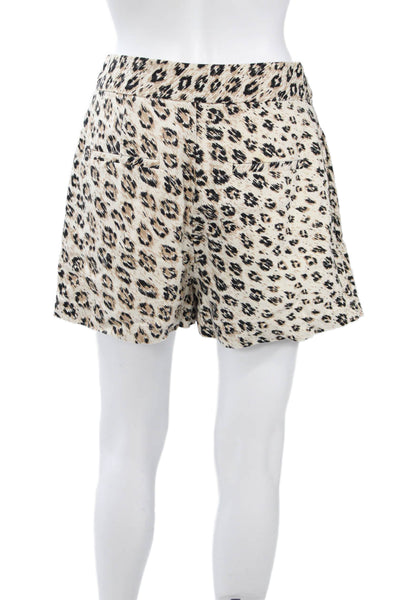 Joie Womens Leopard Print Drawstring Shorts Beige Size 6