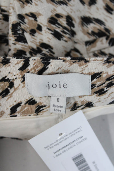 Joie Womens Leopard Print Drawstring Shorts Beige Size 6