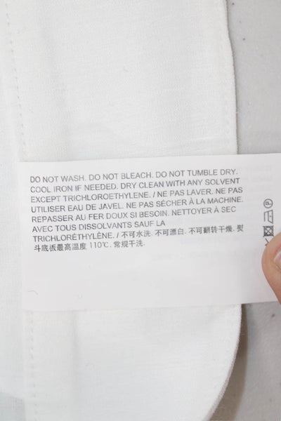 Theory Womens Shorts White Linen Viscose Zip Solid Beach Size 4