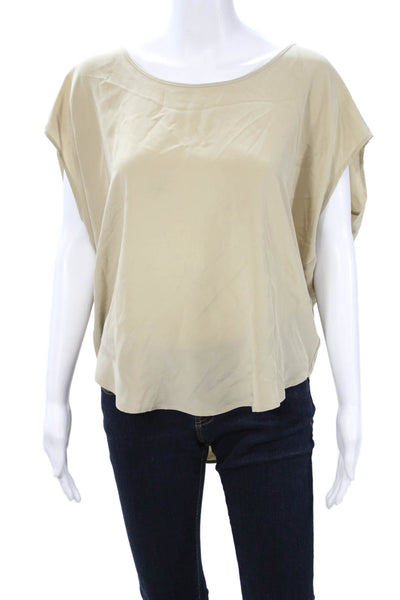 Emerson Thorpe Women Basic Sleeveless Round Neck Micromodal Blouse Beige Size S