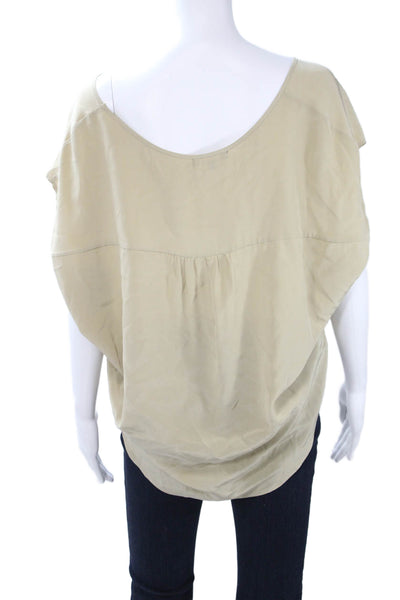 Emerson Thorpe Women Basic Sleeveless Round Neck Micromodal Blouse Beige Size S