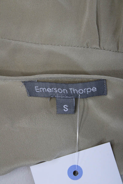 Emerson Thorpe Women Basic Sleeveless Round Neck Micromodal Blouse Beige Size S