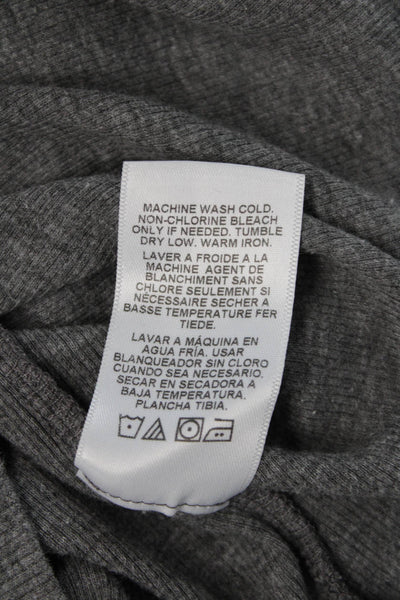 Velvet Women Basic Tank Top Gray Crew Neck Cotton Polyester Size S