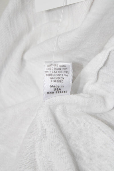 Monrow Womens Basic White Tank Round Neck Size S