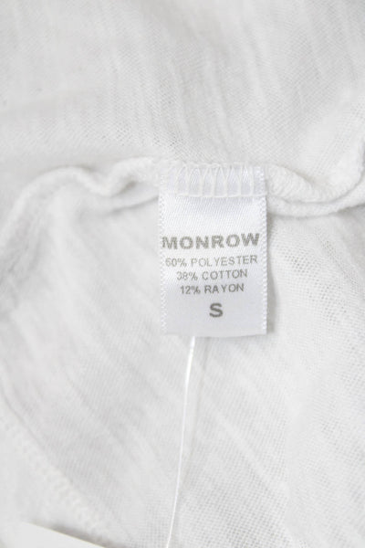 Monrow Womens Basic White Tank Round Neck Size S