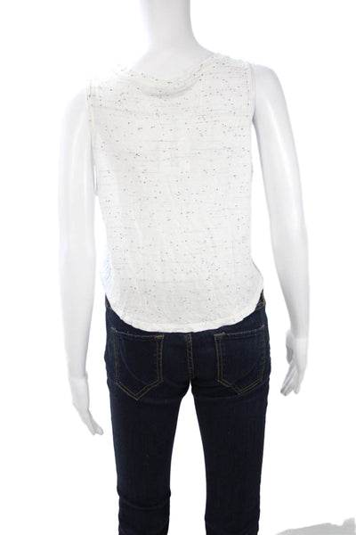 Koral Womens Cropped Tank White Polyester Crewneck Size S