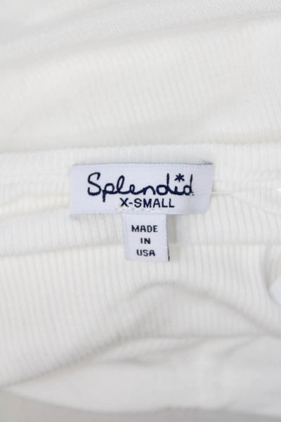 Splendid Women Basic Sleeveless Tank White Micro Modal Spandex Round Neck Size X