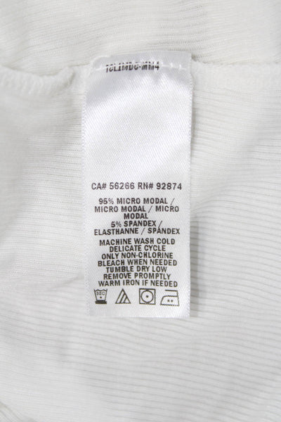 Splendid Women Basic Sleeveless Tank White Micro Modal Spandex Round Neck Size X