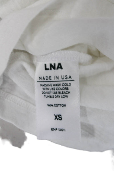 LNA Women White Basic Crew Neck Short Sleeve T-Shirt Size XS