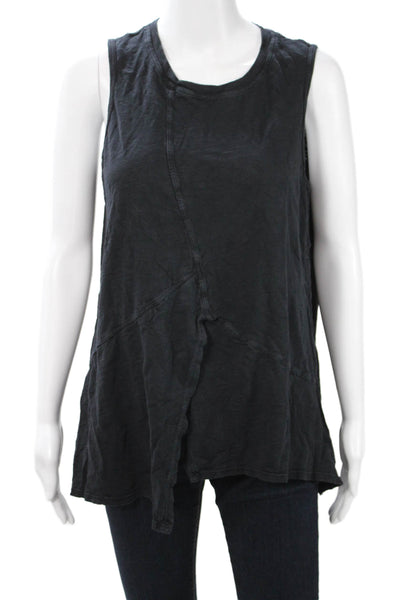 Wilt Womens Sleeveless Tunic Tank Top Black Cotton Blend Crew Neck Size L