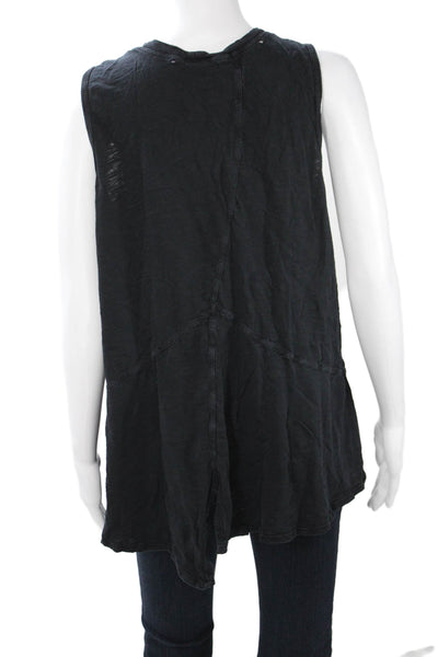 Wilt Womens Sleeveless Tunic Tank Top Black Cotton Blend Crew Neck Size L