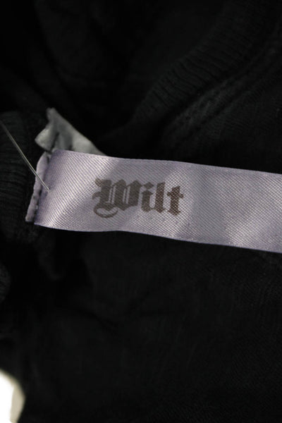 Wilt Womens Sleeveless Tunic Tank Top Black Cotton Blend Crew Neck Size L
