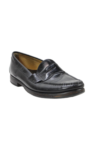 Brooks Brothers Mens Leather Slip-On Dress Loafer Shoes Black Size 10