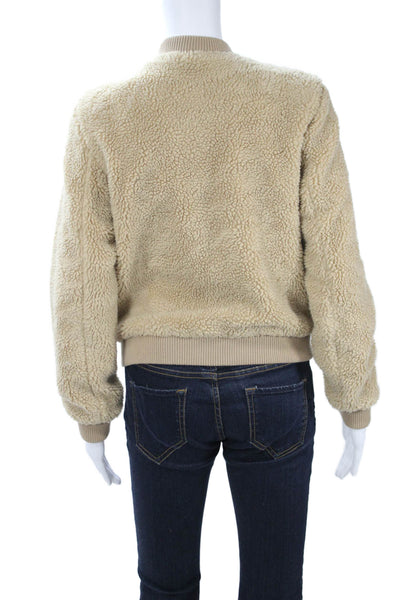 Levi Strauss & Co Womens Beige Bomber Jacket Zip Size XS