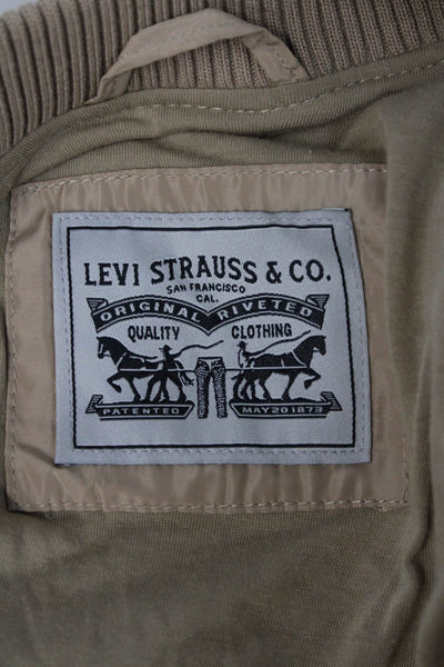 Levi Strauss & Co Womens Beige Bomber Jacket Zip Size XS