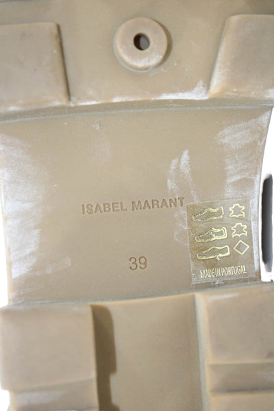 Isabel Marant Womens Lace Up Block Heel Platform Combat Boots Brown Suede 39