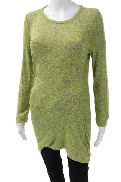 T Alexander Wang Women Green Long Sleeve Tunic Top Round Neck Size S