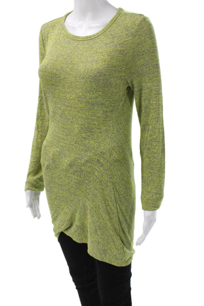T Alexander Wang Women Green Long Sleeve Tunic Top Round Neck Size S
