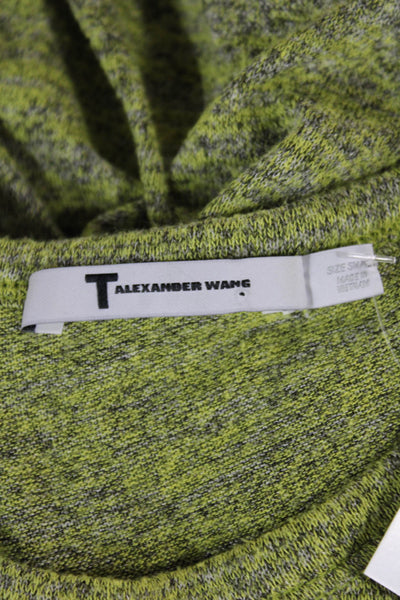 T Alexander Wang Women Green Long Sleeve Tunic Top Round Neck Size S