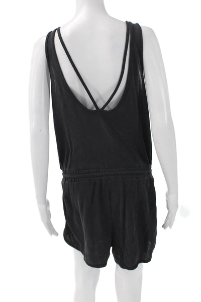 Athleta Women Black Sleeveless Jumpsuit Romper Size S