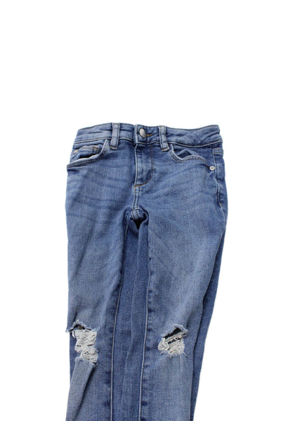 DL1961 Girls Cotton Ripped Zippered Medium Wash Skinny Jeans Blue Size 7