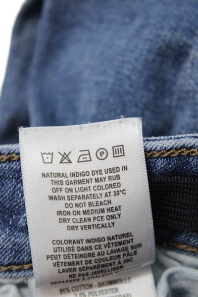 DL1961 Girls Cotton Ripped Zippered Medium Wash Skinny Jeans Blue Size 7