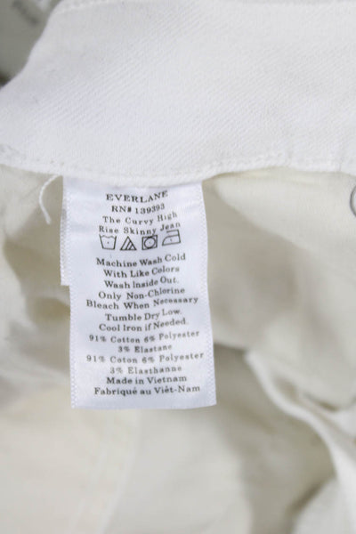 Everlane Womens Skinny Cropped Jeans White Low Rise Size 23