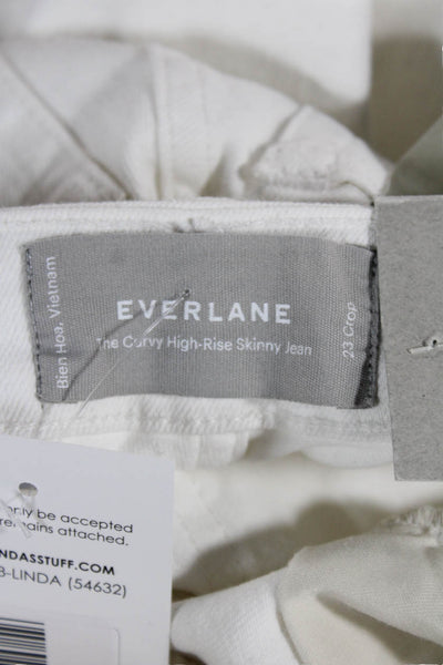 Everlane Womens Skinny Cropped Jeans White Low Rise Size 23