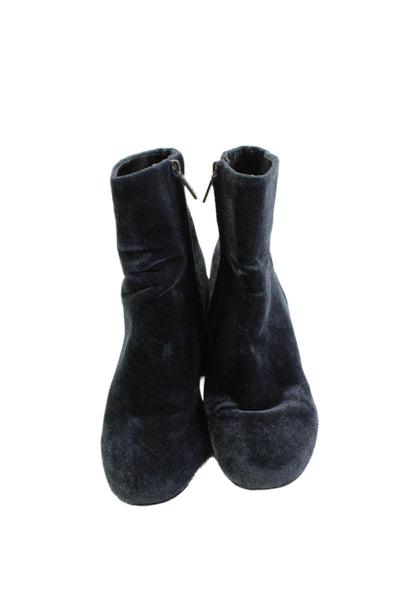 Kenneth Cole New York Womens Embroidered Ankle Boots Blue Size 7.5 Medium