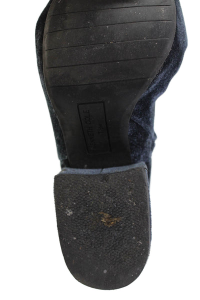 Kenneth Cole New York Womens Embroidered Ankle Boots Blue Size 7.5 Medium