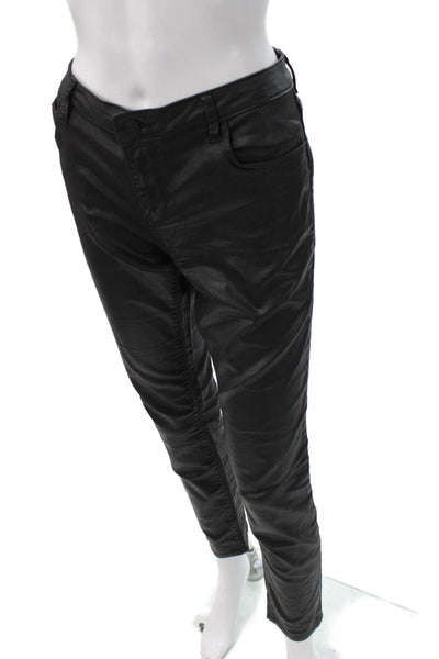 Zara Woman Womens Ankle Jeggings Black Biker Cotton Blend Inseam 28 Size 8
