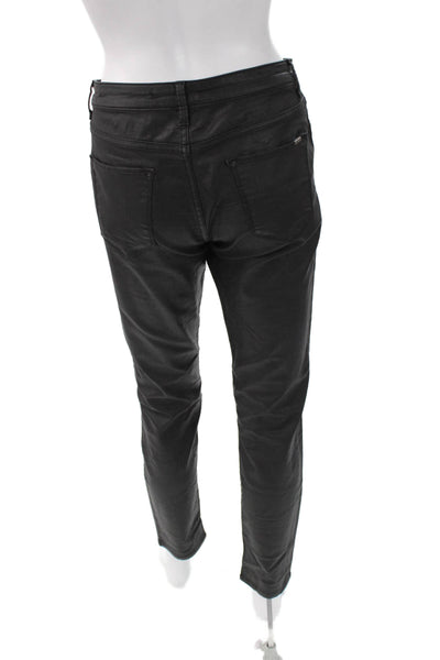 Zara Woman Womens Ankle Jeggings Black Biker Cotton Blend Inseam 28 Size 8