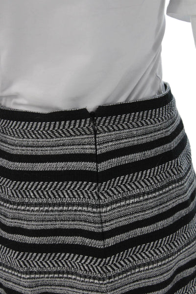 J Crew Women Black Herringbone Wrap Mini Skirt Size 8