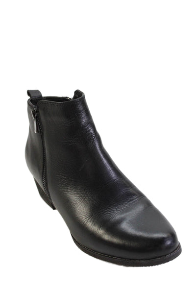 Blondo Womens Leather Side Zip Ankle Boots Black Size 8M