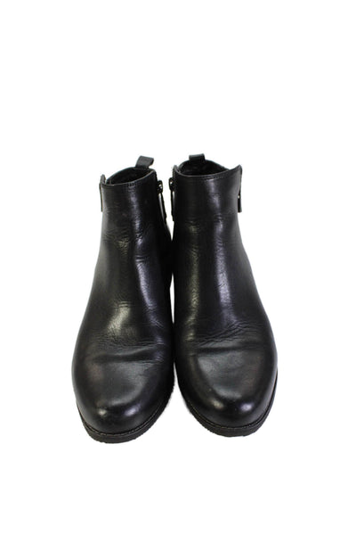 Blondo Womens Leather Side Zip Ankle Boots Black Size 8M