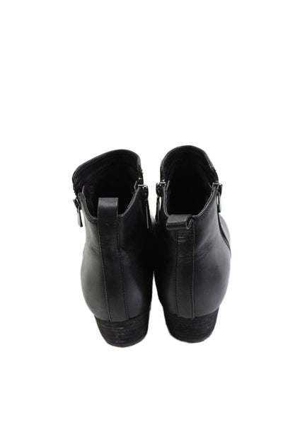 Blondo Womens Leather Side Zip Ankle Boots Black Size 8M