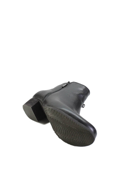 Blondo Womens Leather Side Zip Ankle Boots Black Size 8M
