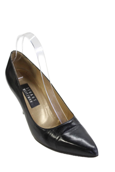 Stuart Weitzman Womens Leather Pointed Toe Heels Black Size 8.5B