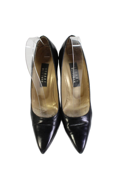 Stuart Weitzman Womens Leather Pointed Toe Heels Black Size 8.5B