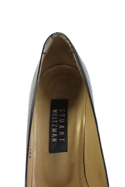 Stuart Weitzman Womens Leather Pointed Toe Heels Black Size 8.5B