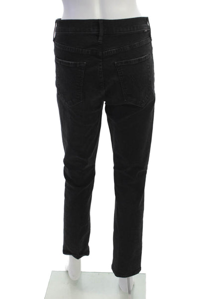 Mother Womens Ankle Cropped High Rise Black Jeans Size 29