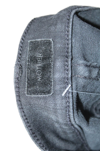 Mother Womens Ankle Cropped High Rise Black Jeans Size 29
