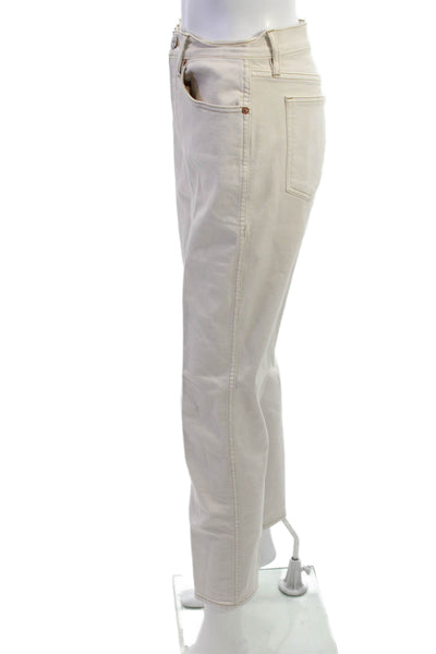 3x1 NYC Womens Ankle Cropped High Rise Beige Jeans Size 28