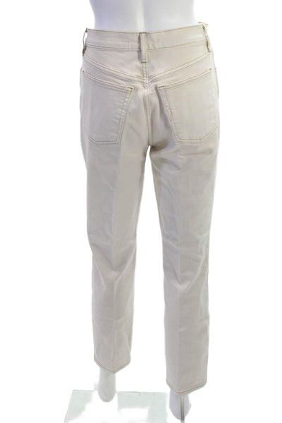 3x1 NYC Womens Ankle Cropped High Rise Beige Jeans Size 28