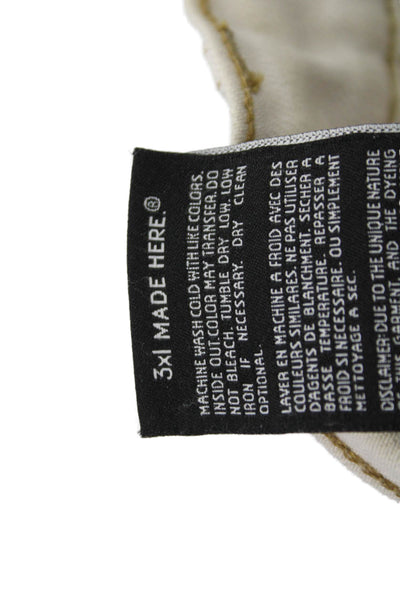 3x1 NYC Womens Ankle Cropped High Rise Beige Jeans Size 28